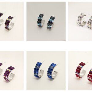 Swarovski Elements Hoop Earrings (Several Colors)